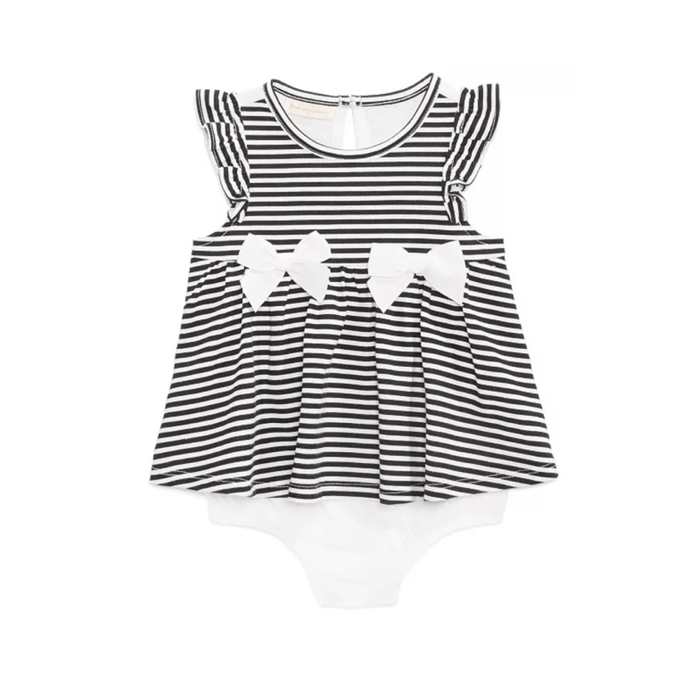 First Impressions Striped Skirted Romper